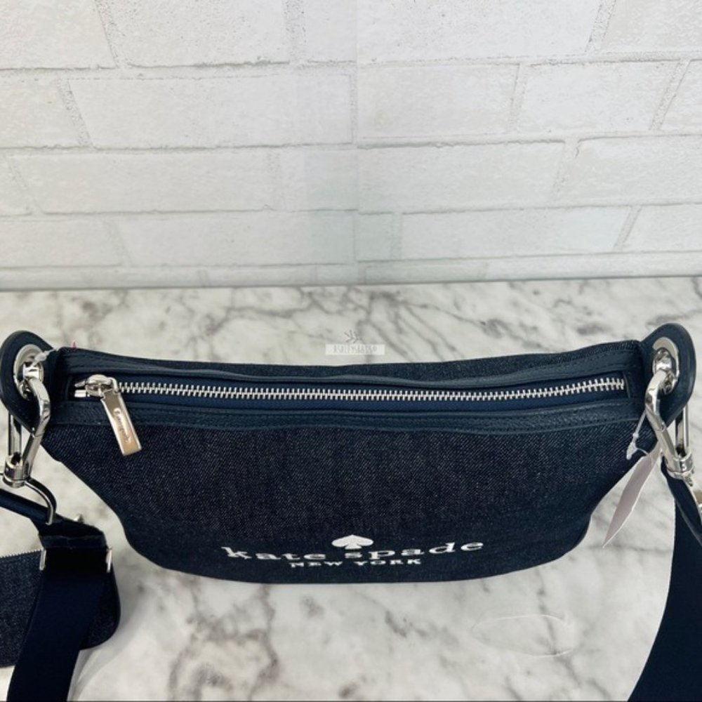 Kate Spade Denim Cherry Embroidered Rosie CrossbodyShoulder Bag & Coin Purse - Picture 4 of 11